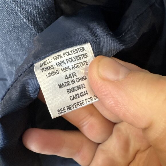 Circle S Dallas Blue Gray Western Yoke Blazer Jacket Men 44 Cowboy Sport Coat - Picture 7 of 7